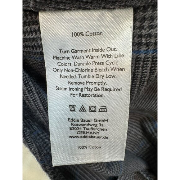 Eddie Bauer Classic Fit Mens Large Button-Up Shirt Gray Blue - Picture 3 of 10